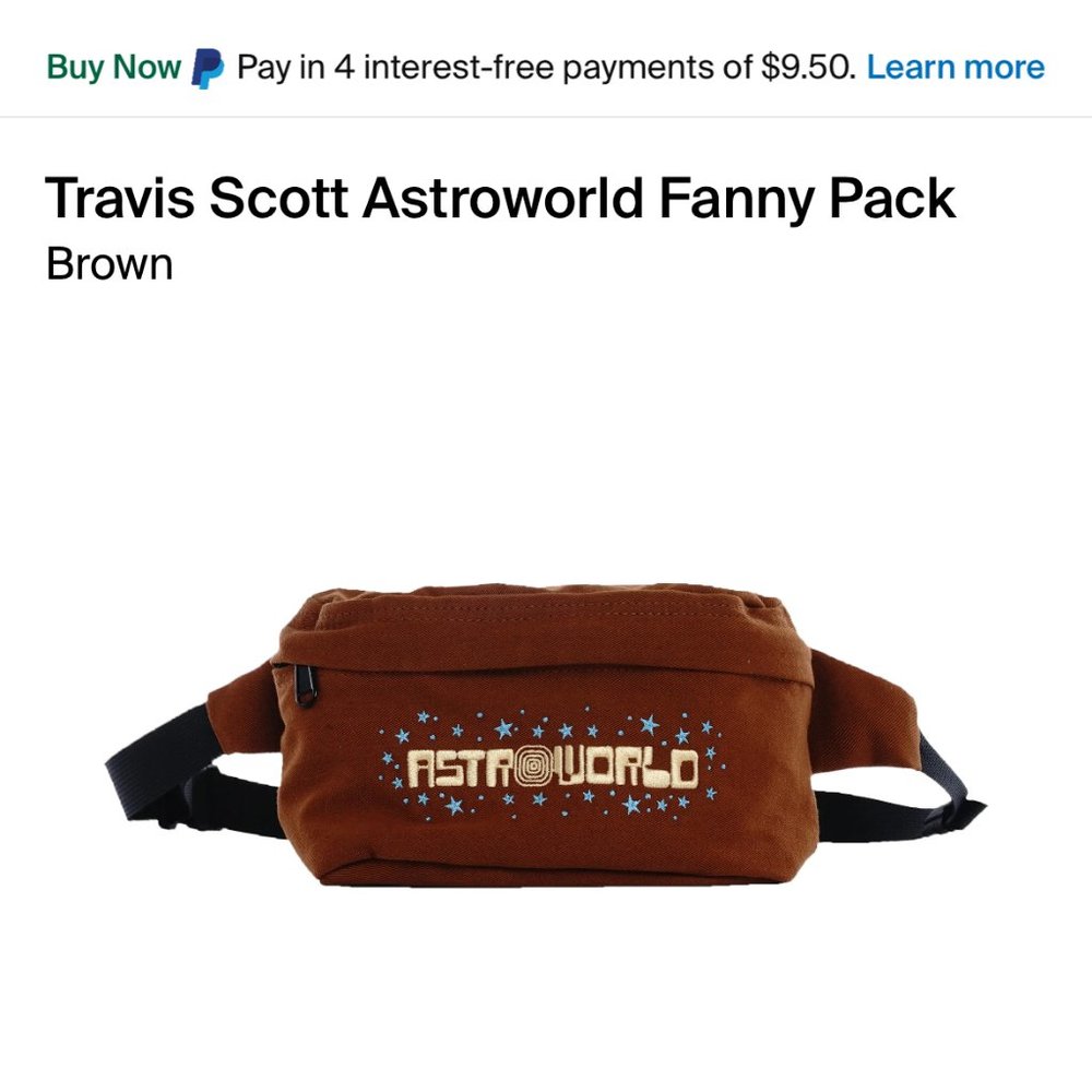 Travis Scott AstroWorld Fanny Pack Brown